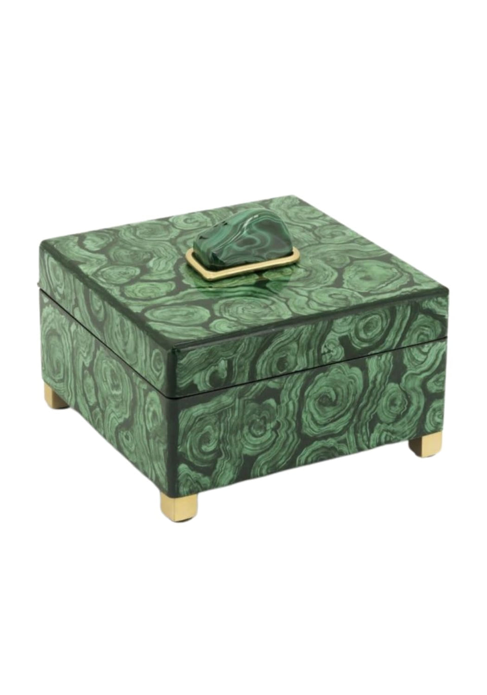 Eleanor Malachite Swirl Jewelry Box - Casa by Josephine Jenno