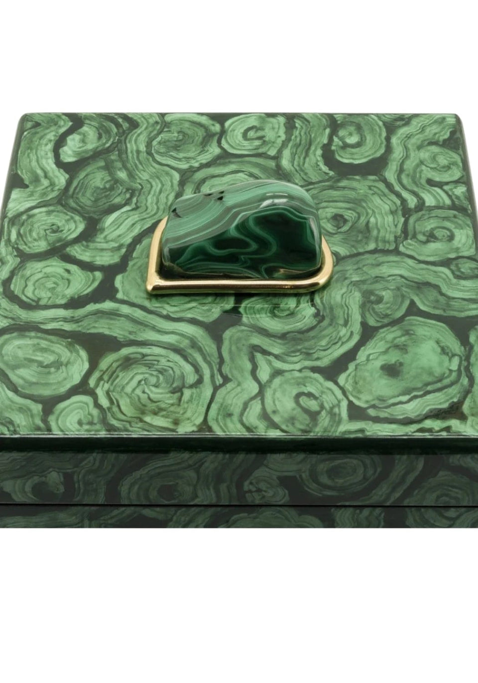 Eleanor Malachite Swirl Jewelry Box - Casa by Josephine Jenno