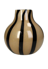 Elegant Brown Two Toned Striped Vase - Casa by Josephine Jenno