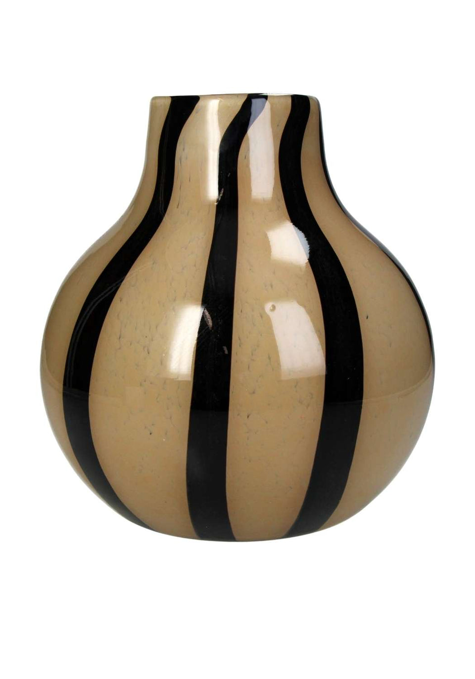 Elegant Brown Two Toned Striped Vase - Casa by Josephine Jenno