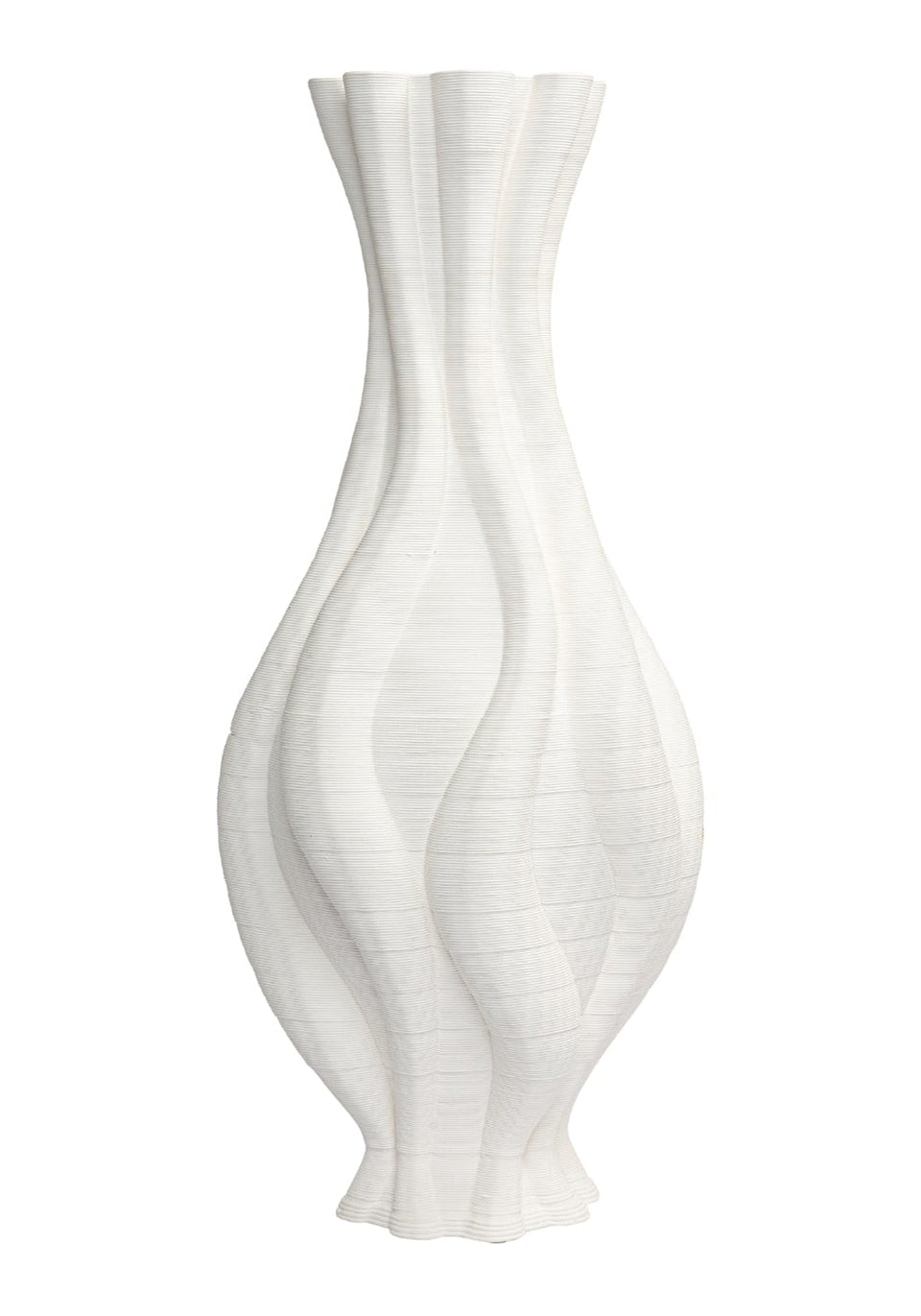 Emilie Tall White Twisted Ceramic Vase - Casa by Josephine Jenno