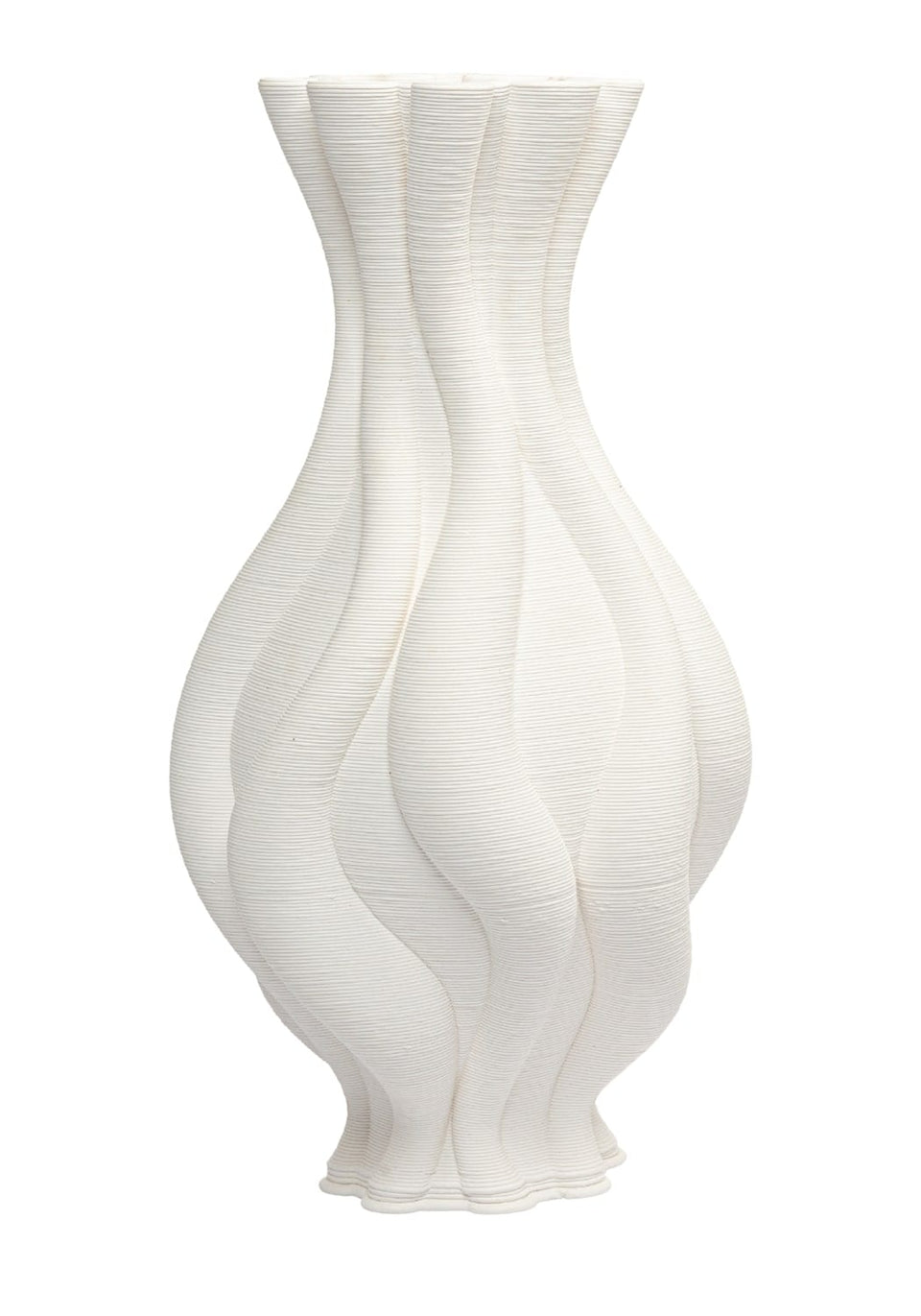 Emilie White Twisted Ceramic Vase - Casa by Josephine Jenno
