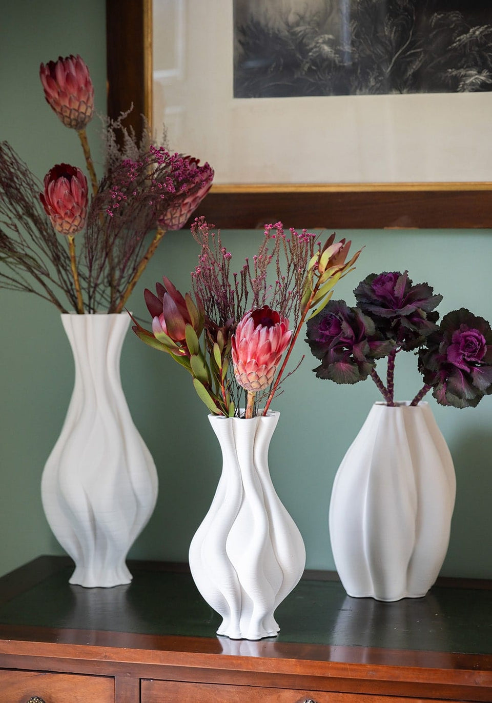 Emilie White Twisted Ceramic Vase - Casa by Josephine Jenno