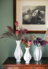 Emilie White Twisted Ceramic Vase - Casa by Josephine Jenno