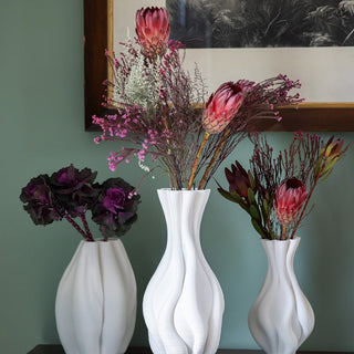 Emilie White Twisted Ceramic Vase - Casa by Josephine Jenno