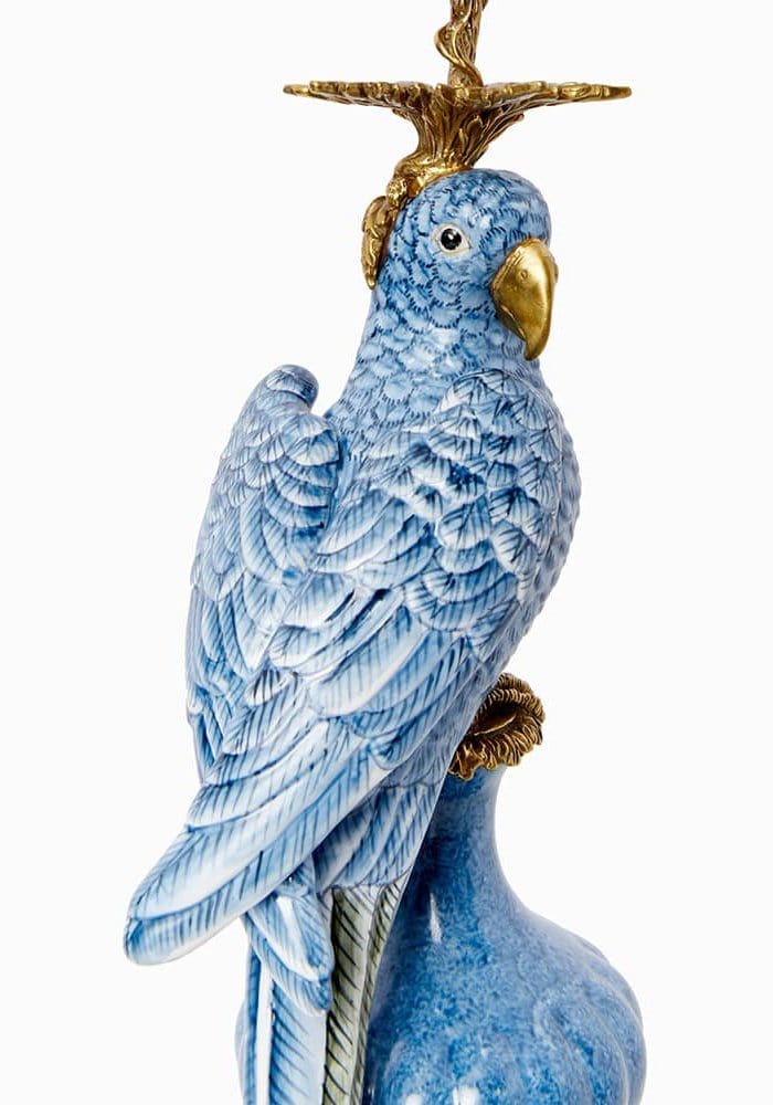 Enamelled Pretty Polly Parrot Candlestick - Left - Casa by Josephine Jenno