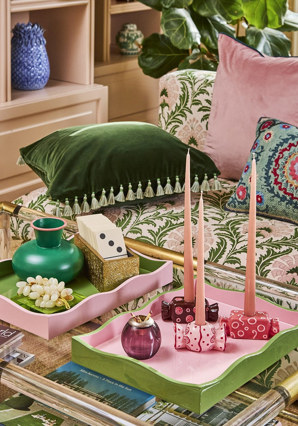 Fir Green Velvet Cushion Cover - With Tassels - Casa by Josephine Jenno