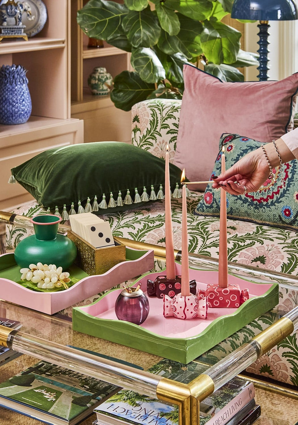 Fir Green Velvet Cushion Cover - With Tassels - Casa by Josephine Jenno