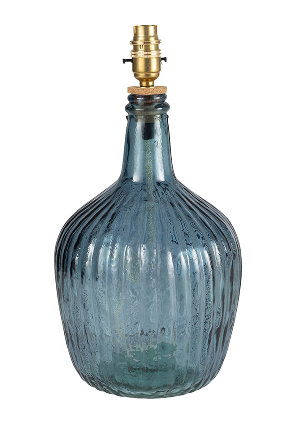 Florence Ripple Glass Table Lamp Base - Navy - Casa by Josephine Jenno