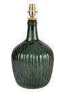 Florence Ripple Glass Table Lamp Base - Olive