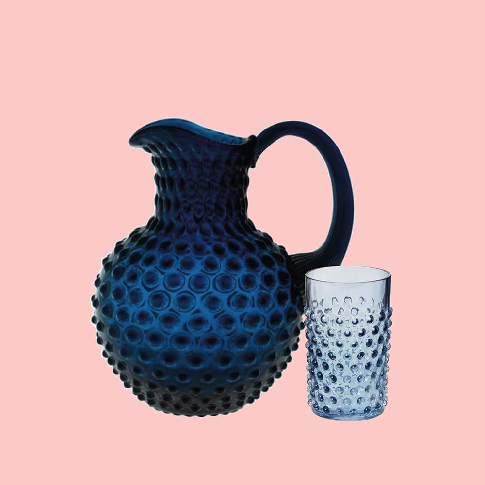 Blue Jug with 4 Tumblers