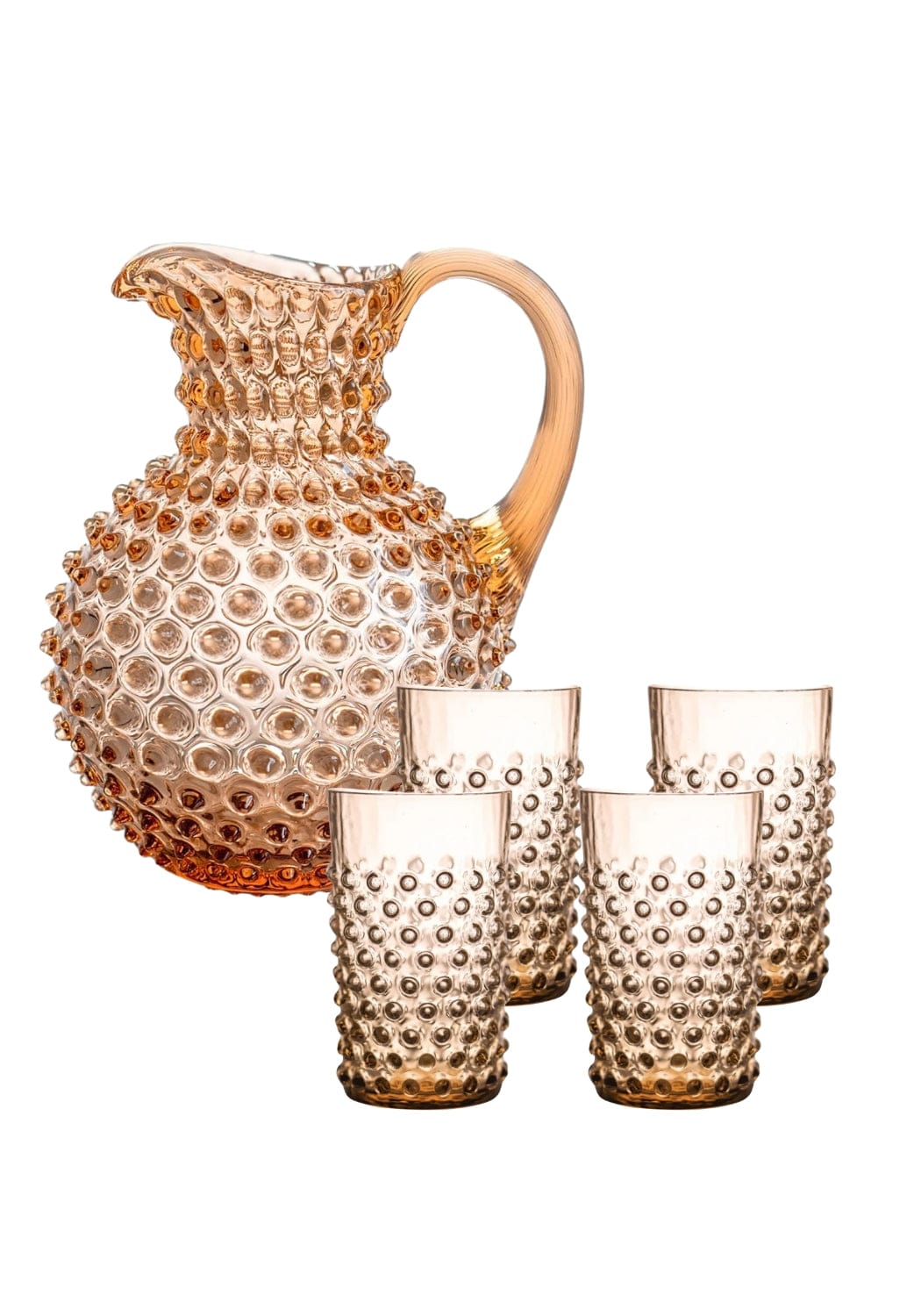 Bronze Dew Drop Jug with 4 Tumblers