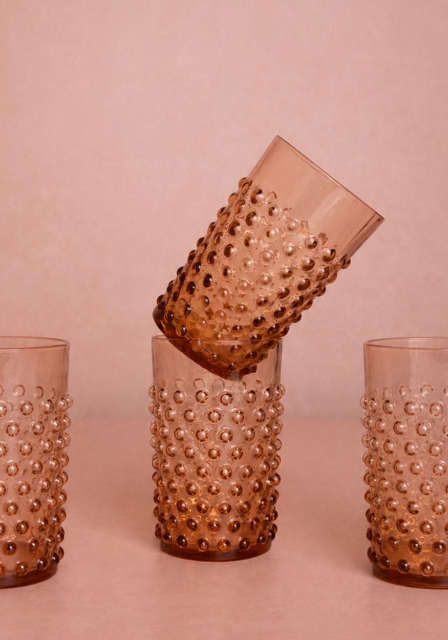 Glasses Bronze Dew Drop Tumblers - Set Of 4