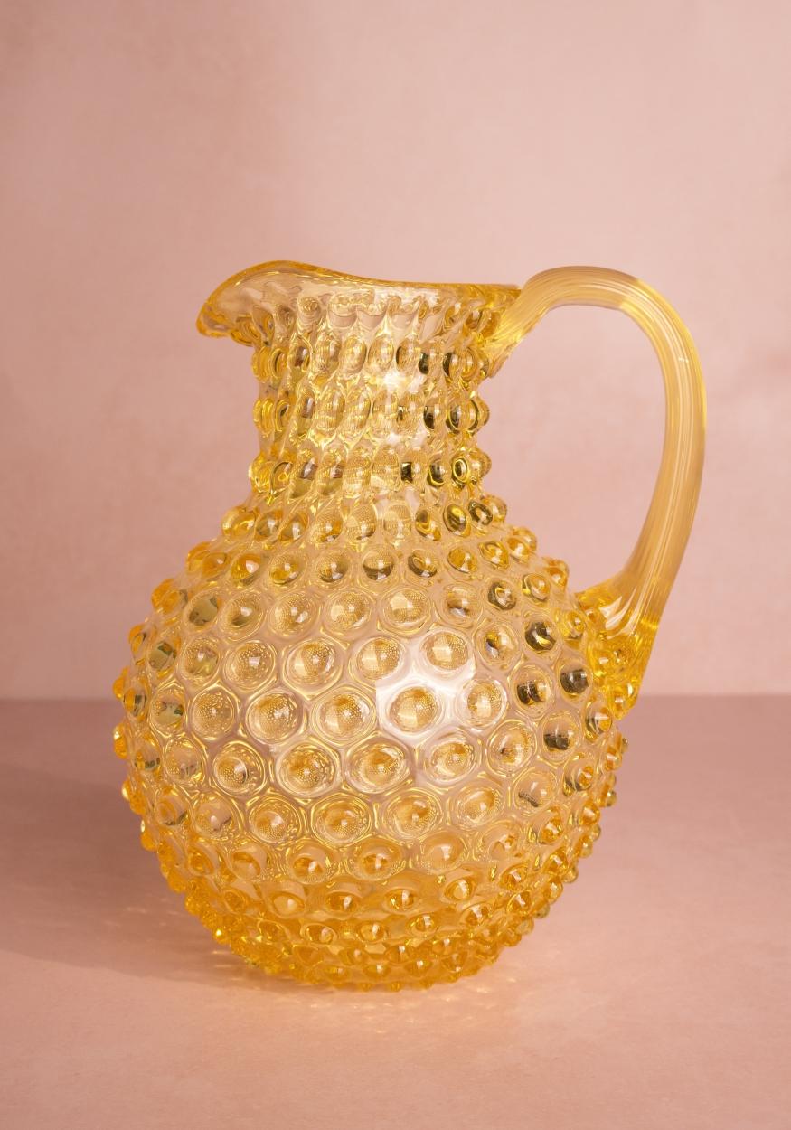 Glasses Citrine Dew Drop Jug with 4 Tumblers