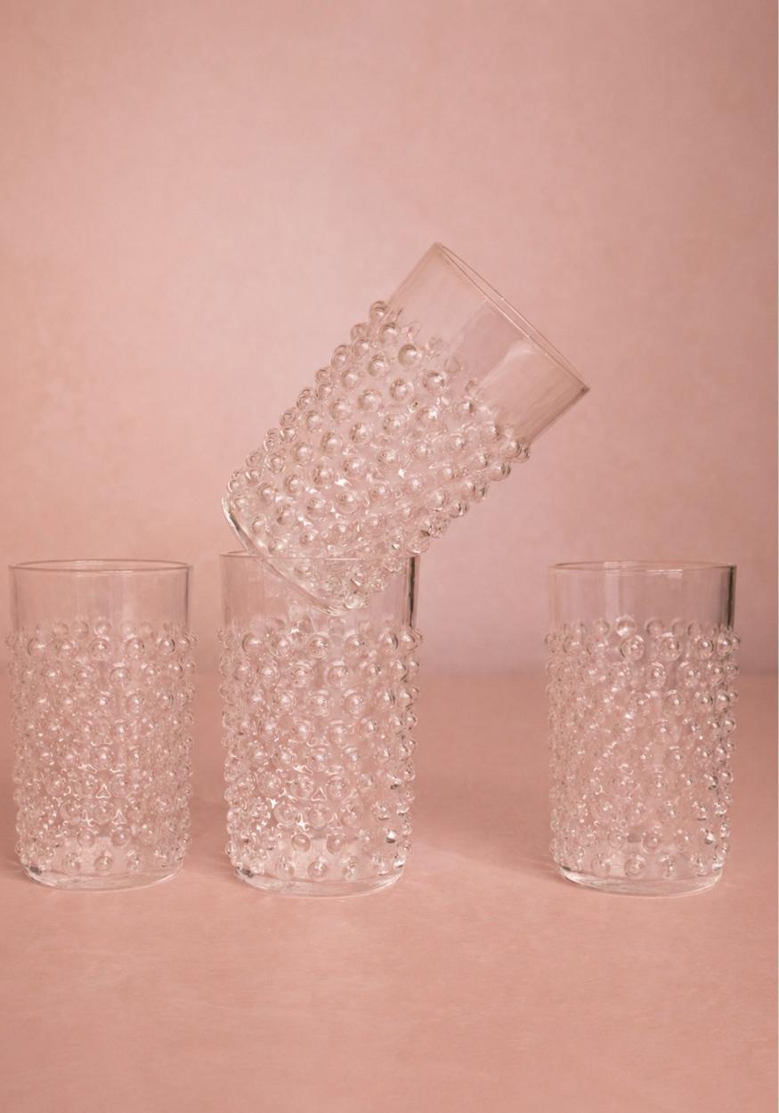 Glasses Clear Dew Drop Tumblers - Set Of 4