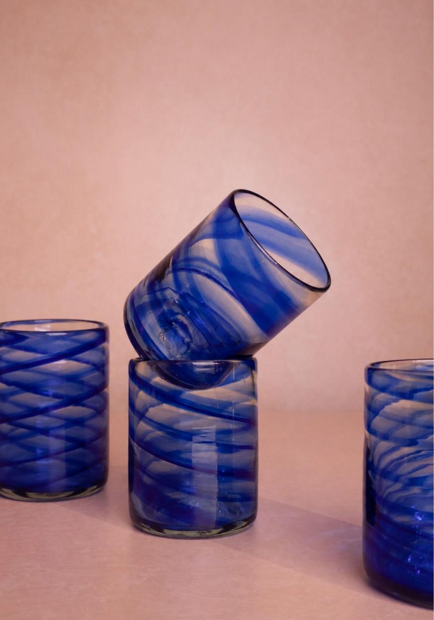 Glasses Daphne Tumbler, Blue - Set of 4