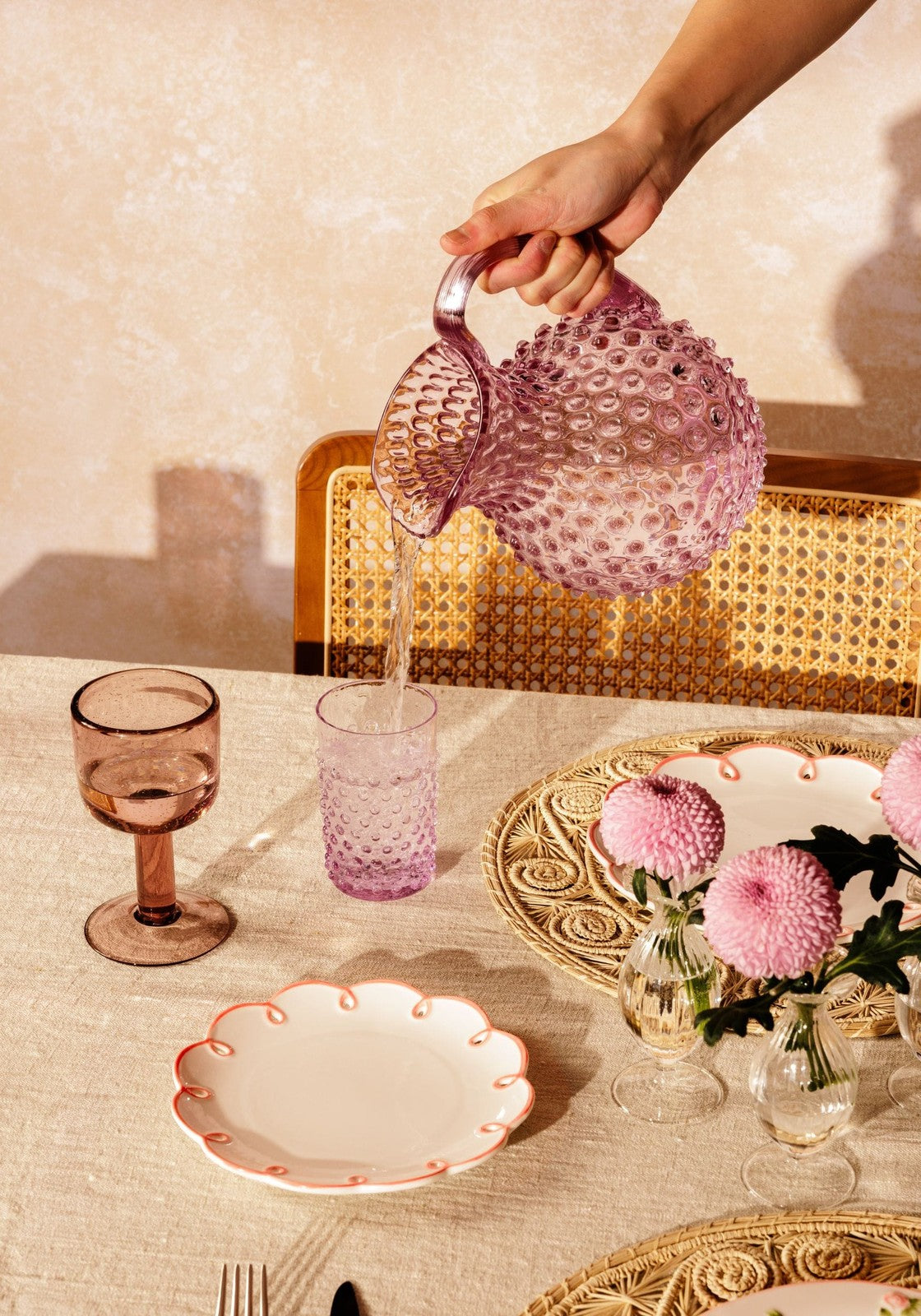 Lilac Hobnail Tumblers - Set of 4