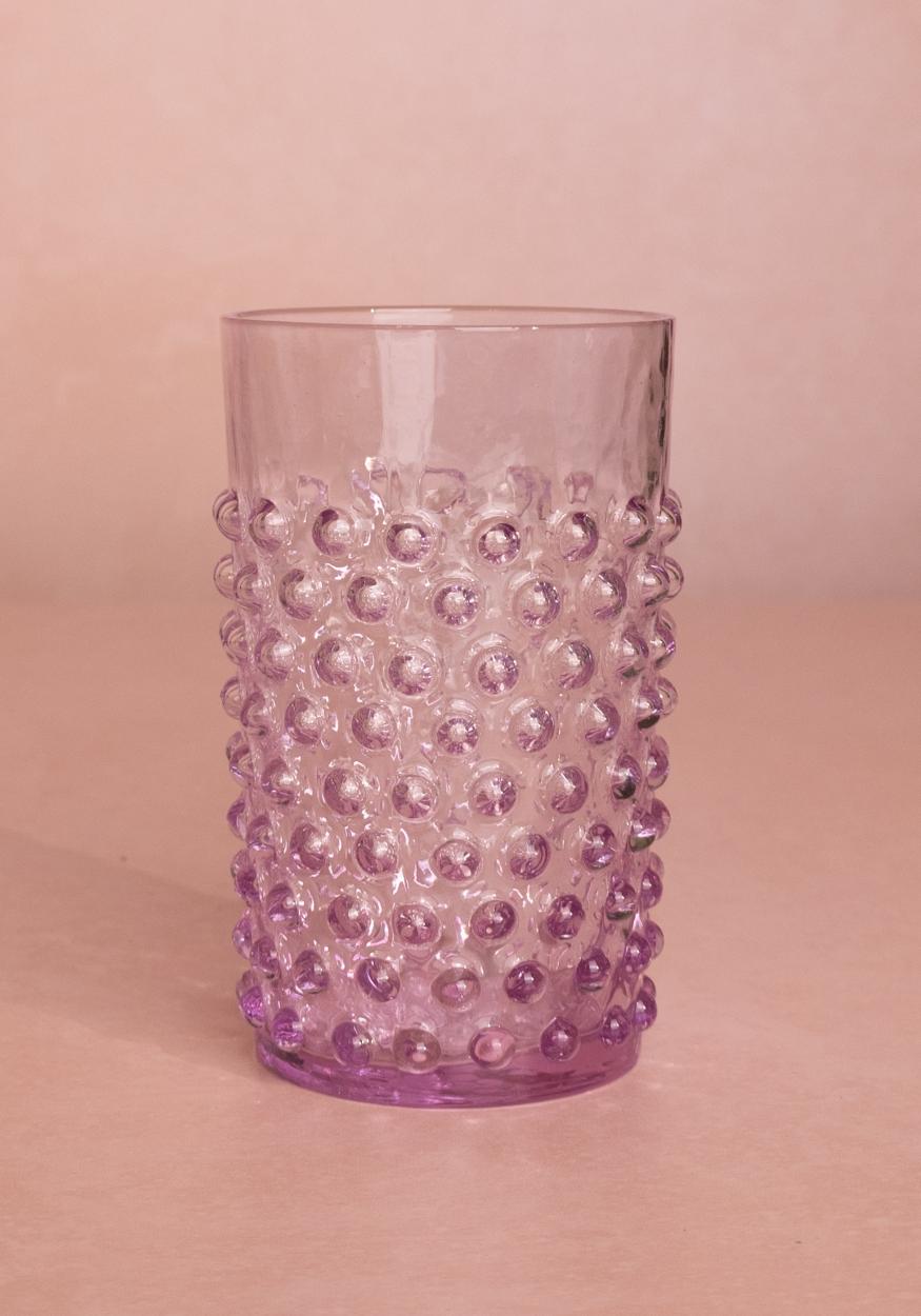 Glasses Lilac Hobnail Tumblers - Set of 4