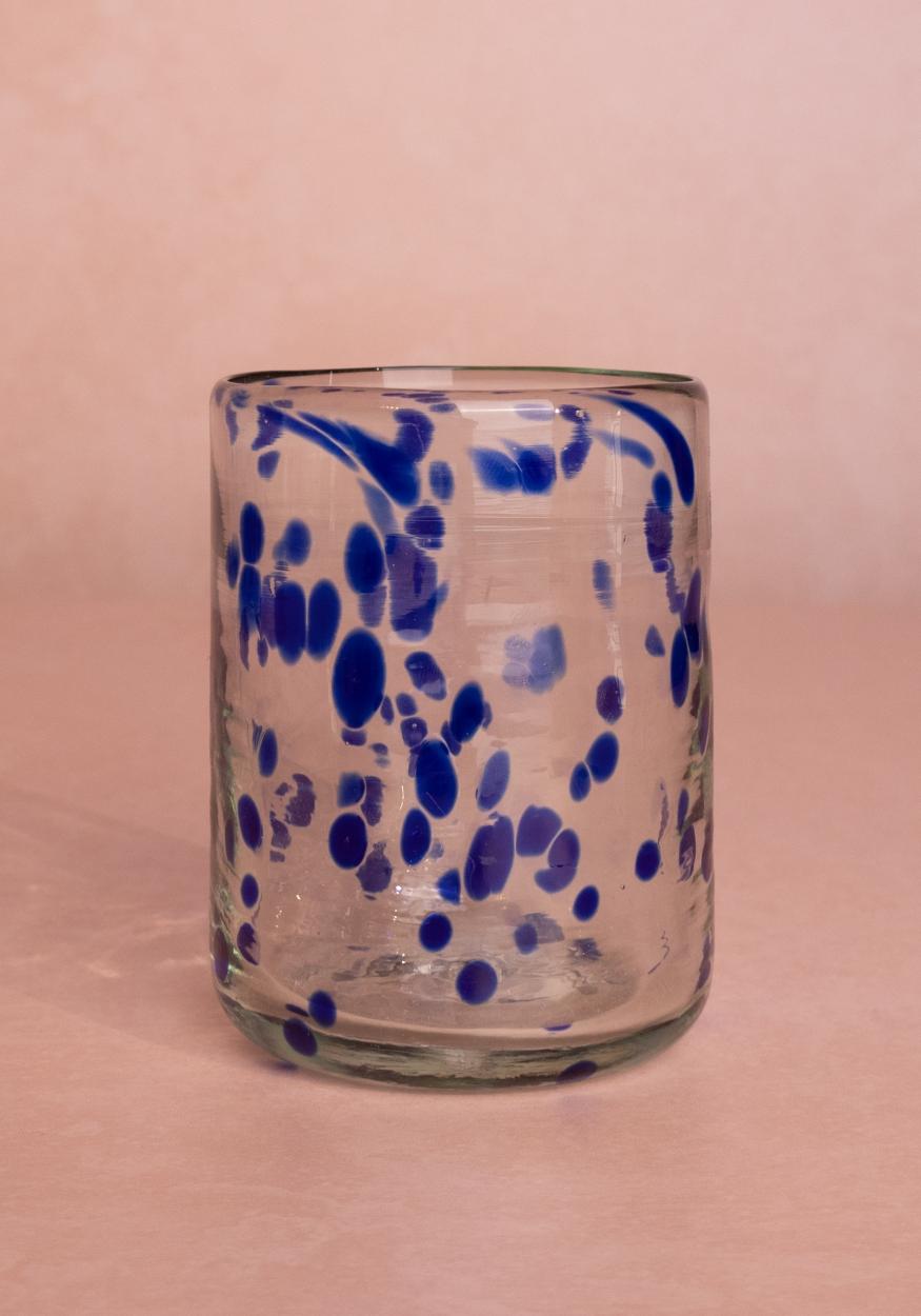 Louisa Confetti Tumbler, Blue - Set of 4