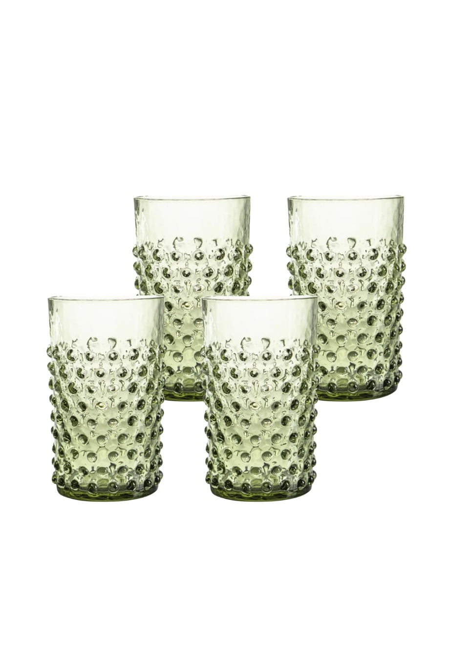 Olive Green Dew Drop Tumblers - Set of 4