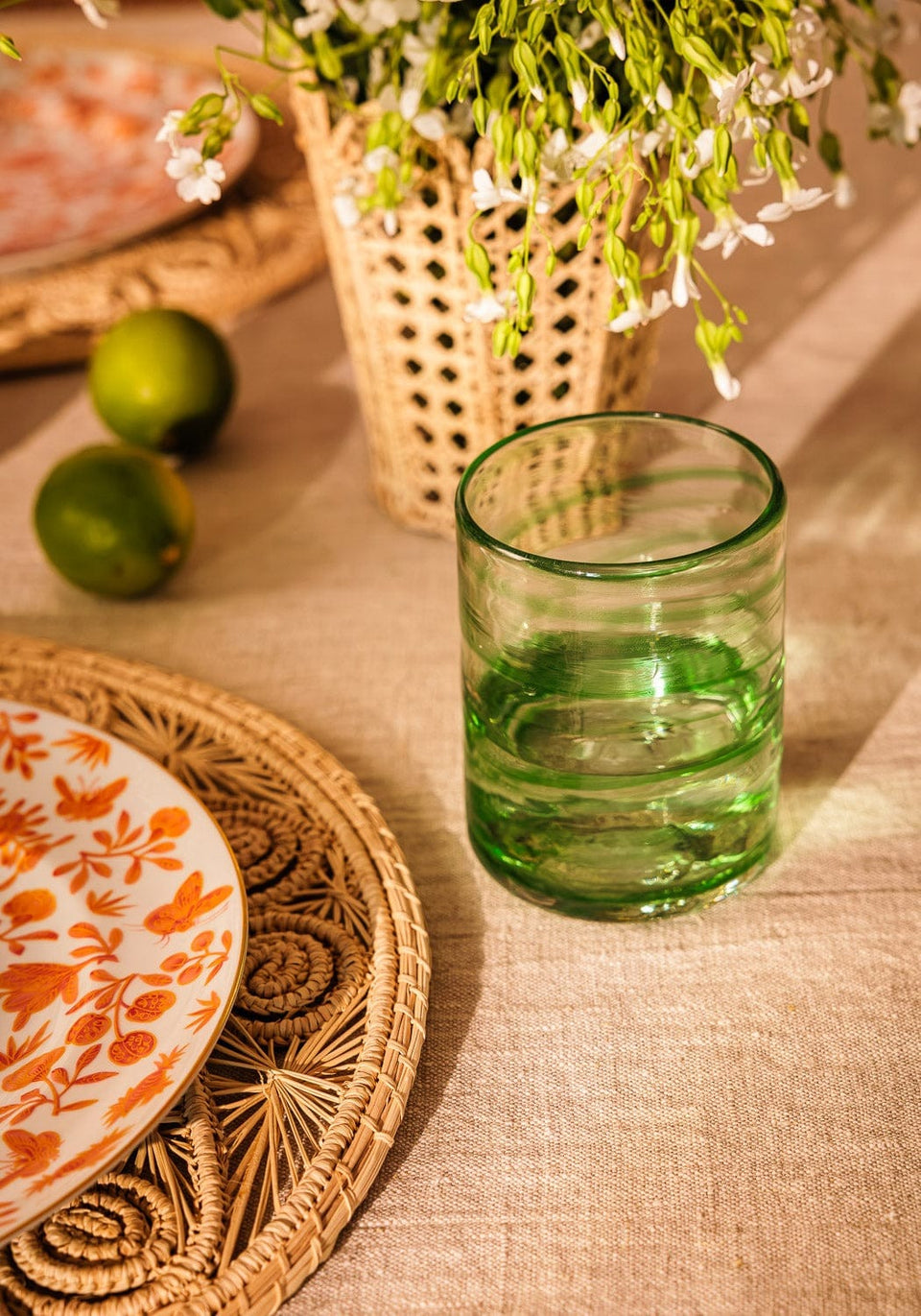 Glasses Olivia Swirl Tumbler, Green - Set of 4