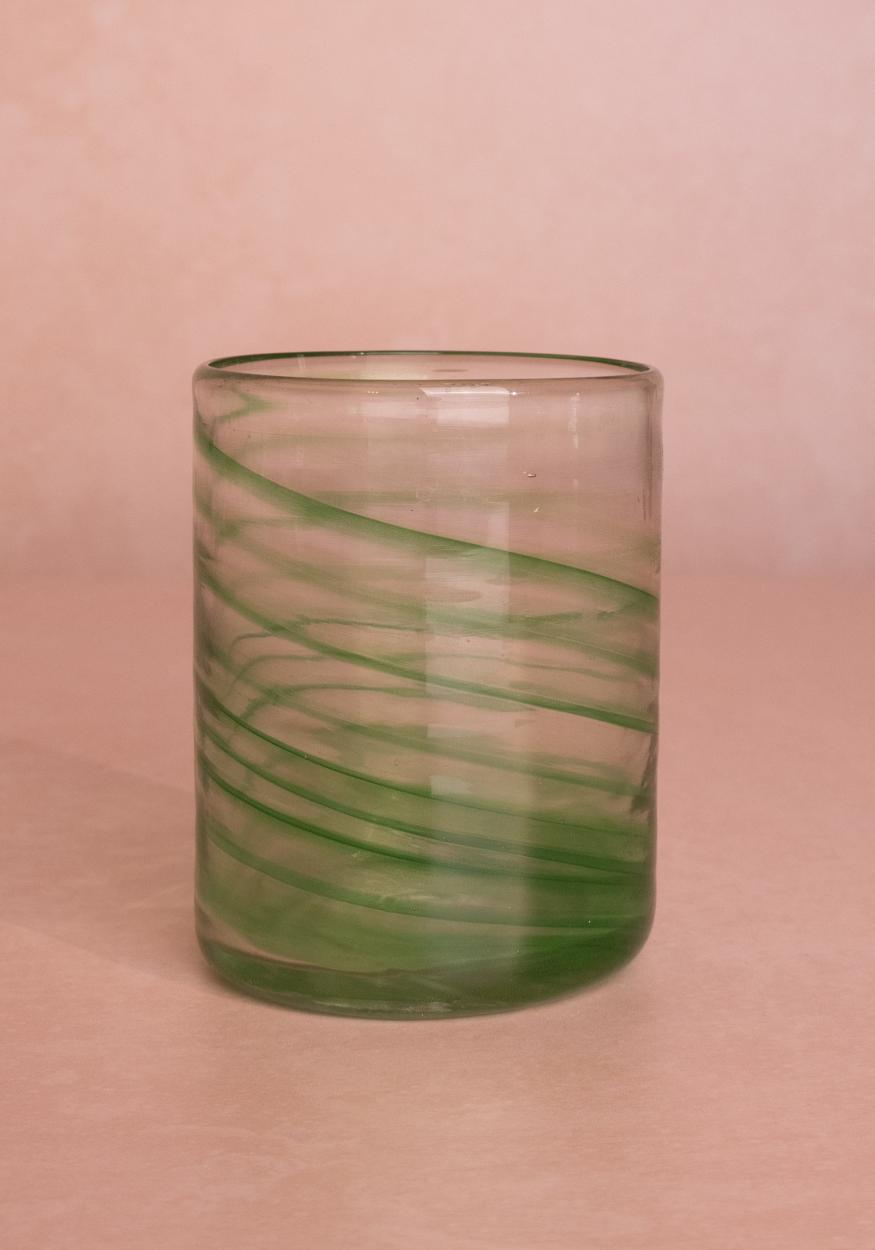 Olivia Swirl Tumbler, Green - Set of 4