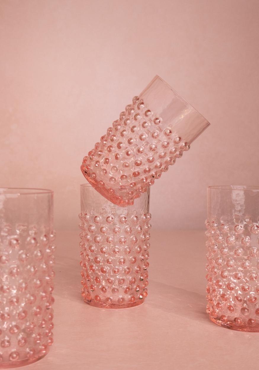Pink Dew Drop Tumblers - Set of 4