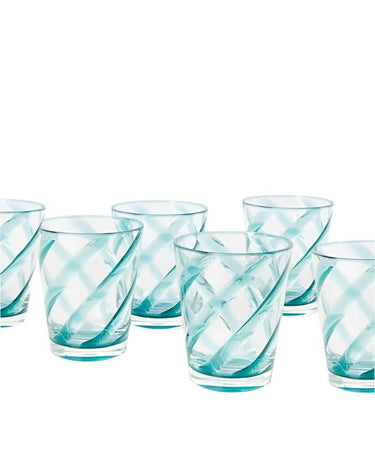 Glasses Poolside Gossip - Translucent Turquoise  Tumbler x 6