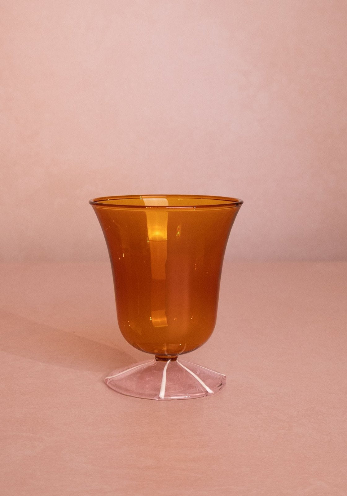 Glasses Whimsical Amber Glasses with Pink Base - Set of 2