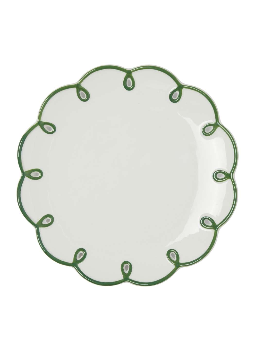 Glorious Green Scalloped Lunch Plate - Set of 4 - Casa by Josephine Jenno