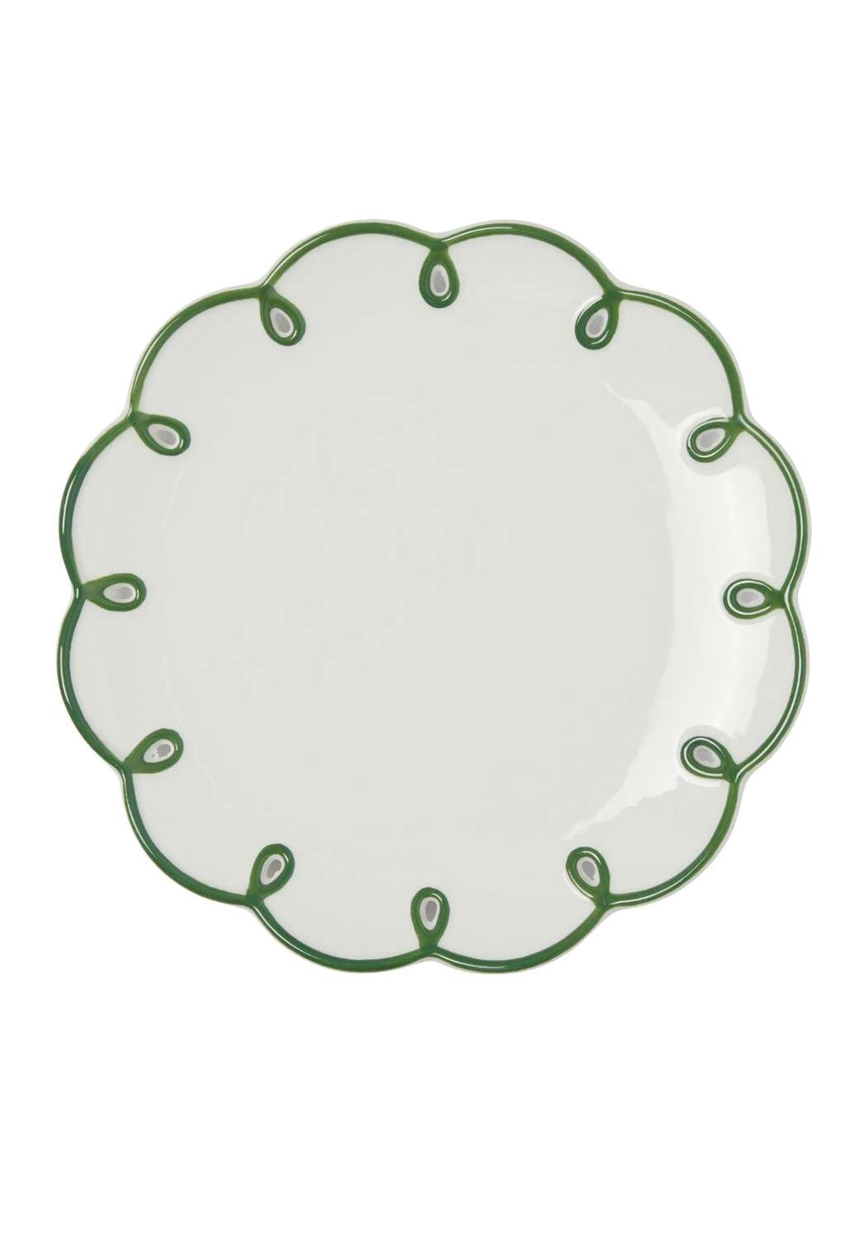 Glorious Green Scalloped Lunch Plate - Set of 4 - Casa by Josephine Jenno
