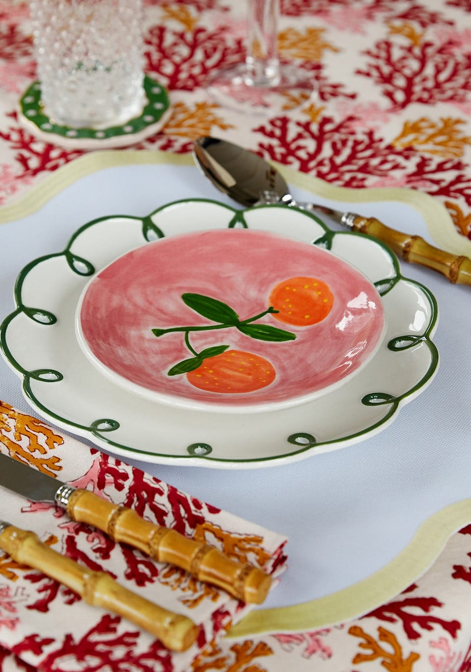 Glorious Green Scalloped Lunch Plate - Set of 4 - Casa by Josephine Jenno