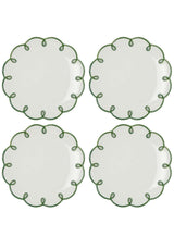 Glorious Green Scalloped Lunch Plate - Set of 4 - Casa by Josephine Jenno