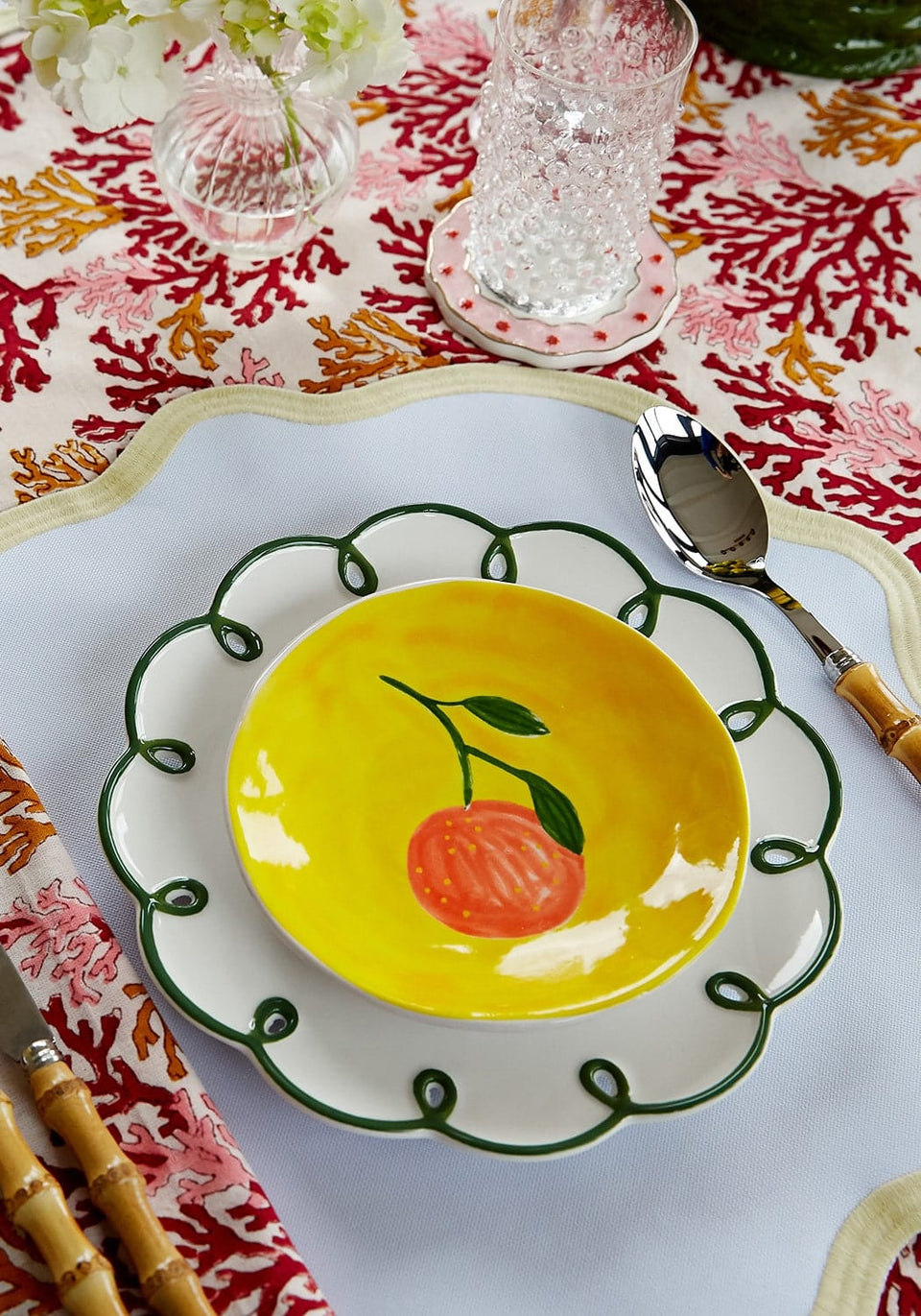 Glorious Green Scalloped Lunch Plate - Set of 4 - Casa by Josephine Jenno