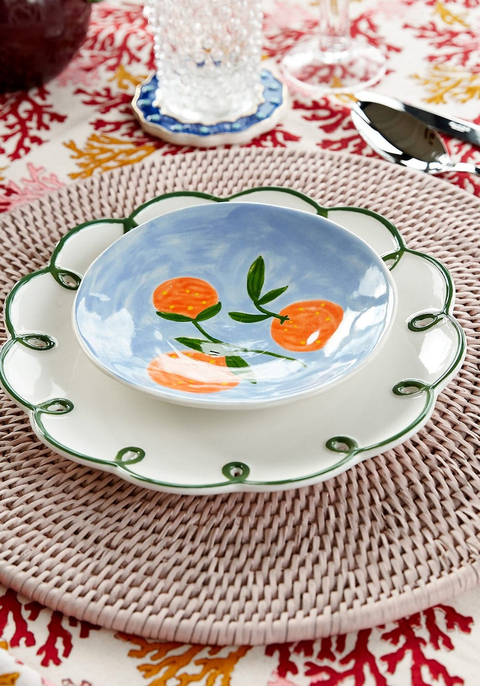 Glorious Green Scalloped Lunch Plate - Set of 4 - Casa by Josephine Jenno