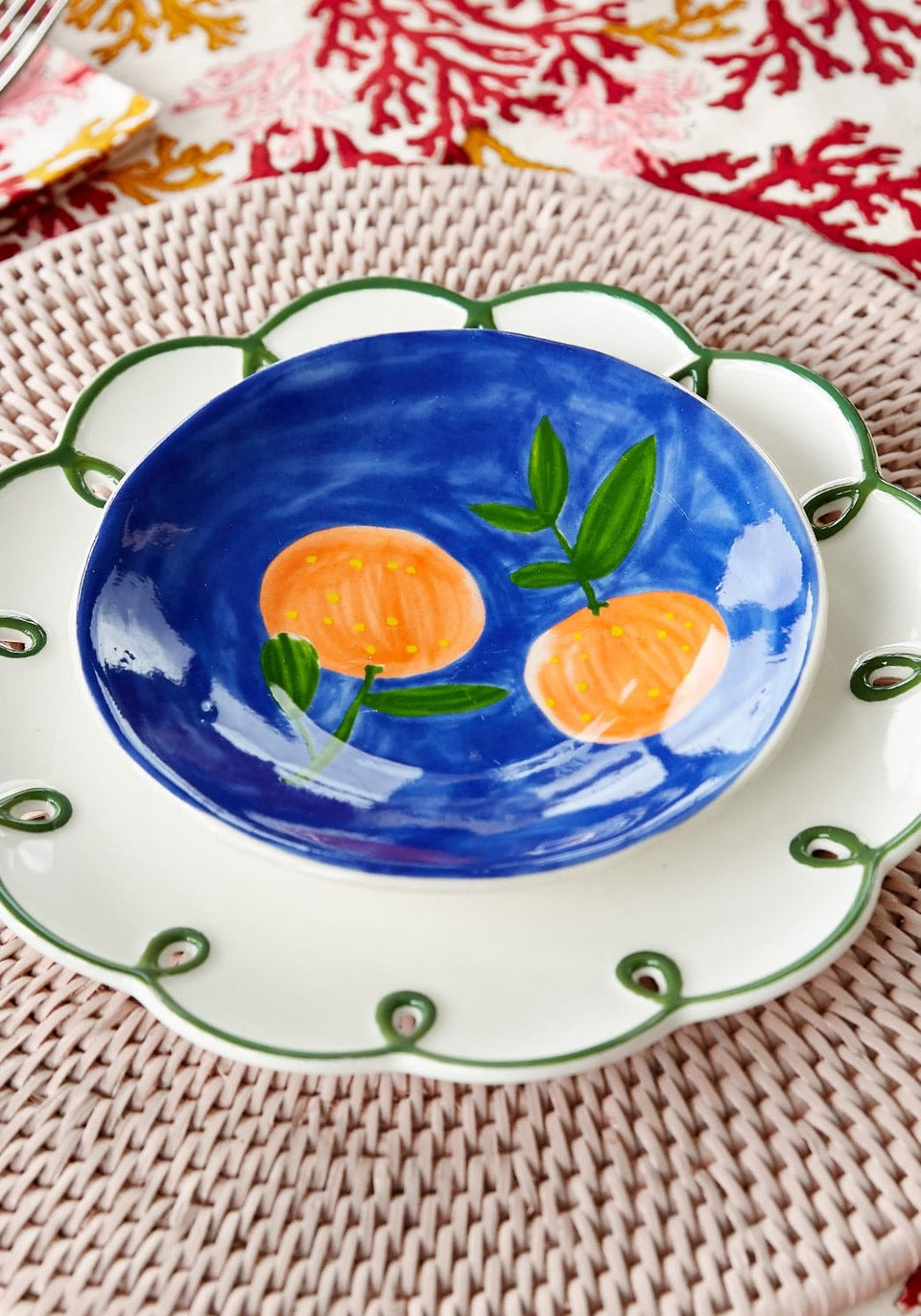 Glorious Green Scalloped Lunch Plate - Set of 4 - Casa by Josephine Jenno