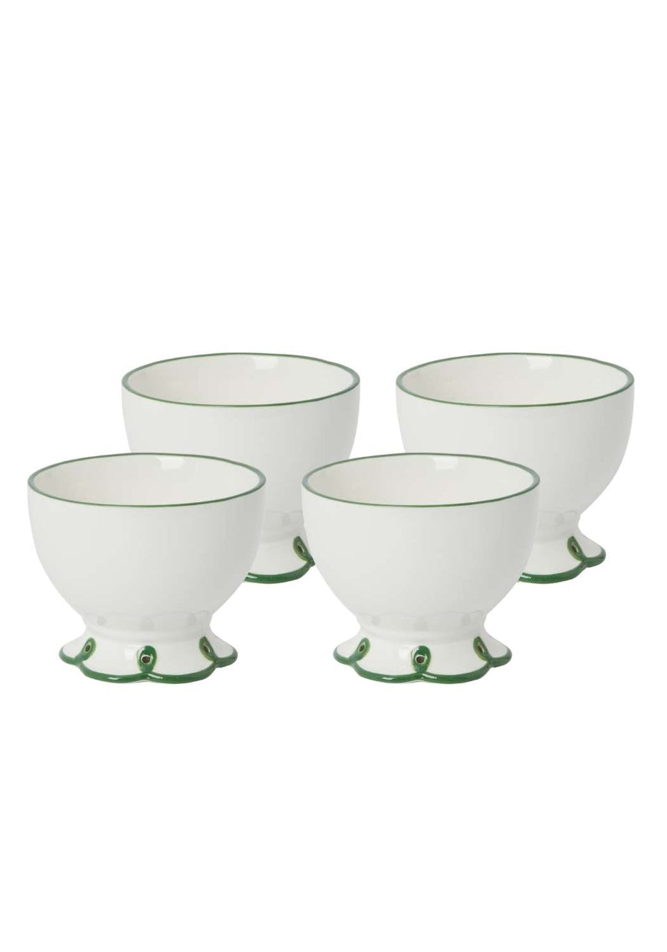 Glorious Green Scalloped Nibbles Bowl - Set of 4 - Casa by Josephine Jenno
