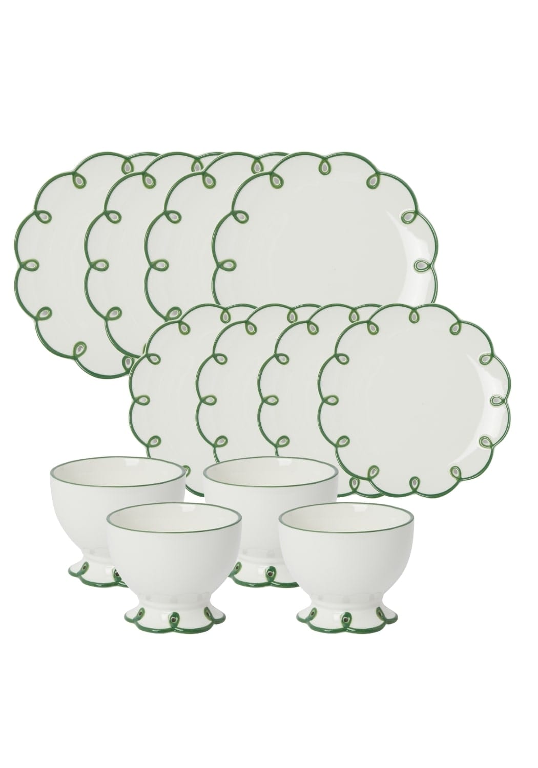 Glorious Green Scalloped Set
