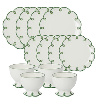 Glorious Green Scalloped Set