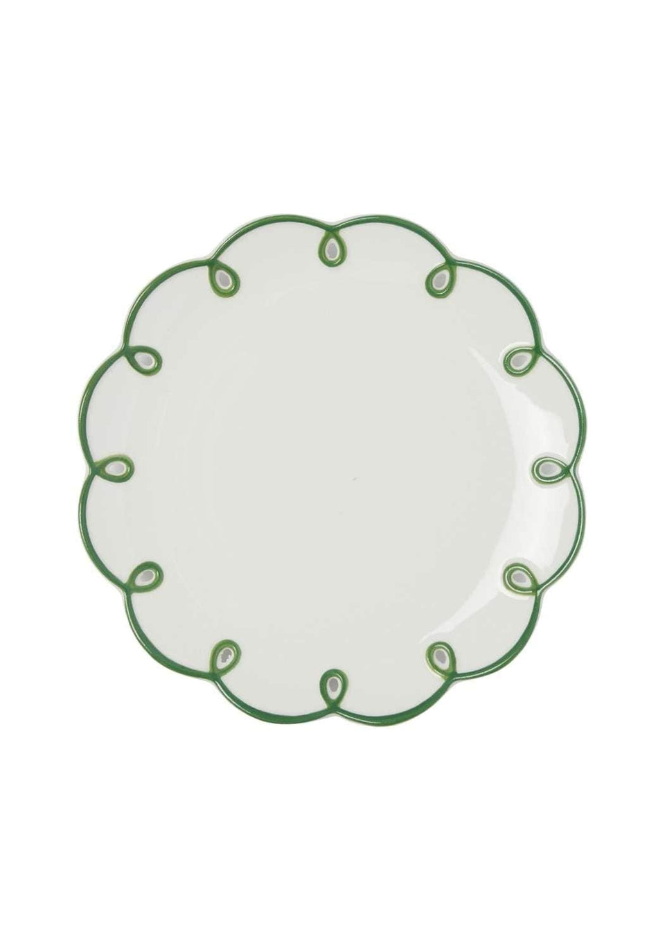 Glorious Green Scalloped Side Plates - Set of 4 - Casa by Josephine Jenno