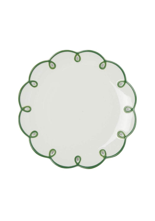 Glorious Green Scalloped Side Plates - Set of 4