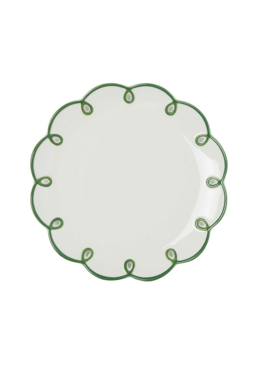 Glorious Green Scalloped Side Plates - Set of 4