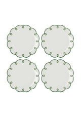Glorious Green Scalloped Side Plates - Set of 4 - Casa by Josephine Jenno