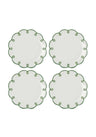 Glorious Green Scalloped Side Plates - Set of 4