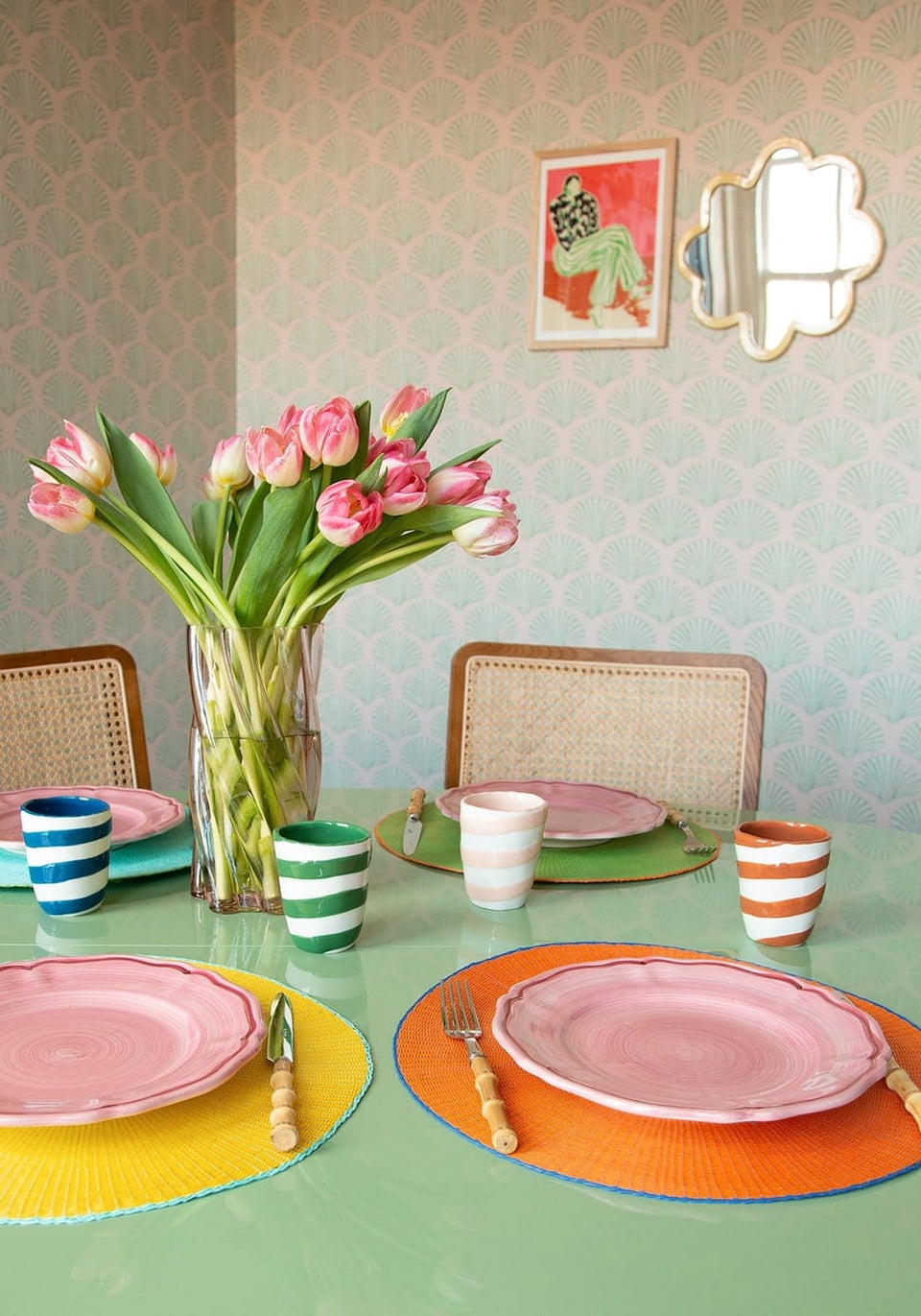 Gorgeous Striped tumblers (Cinco de Mayo) - Set of 4 - Casa by Josephine Jenno