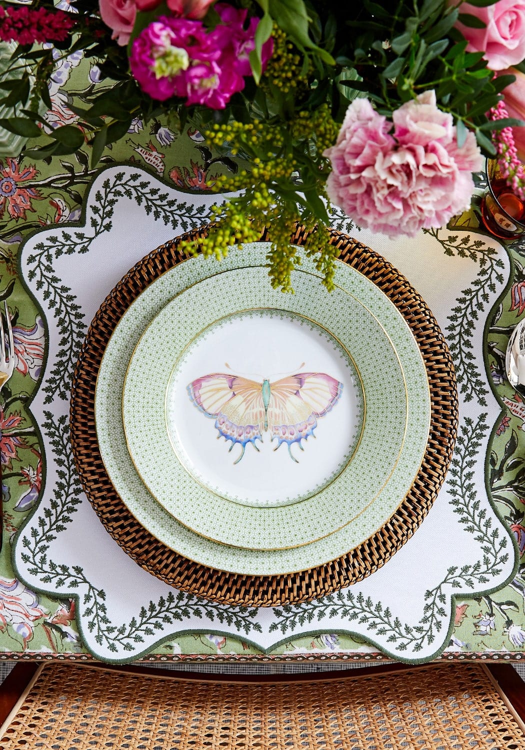 Green Apple Lace Plate Set