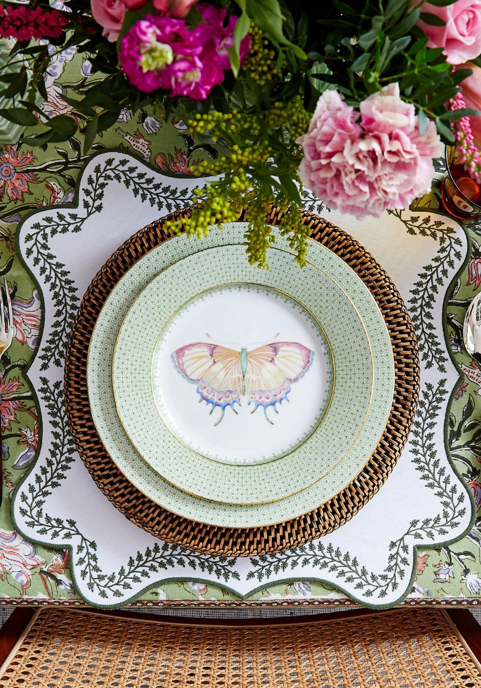Green Apple Lace Plate Set