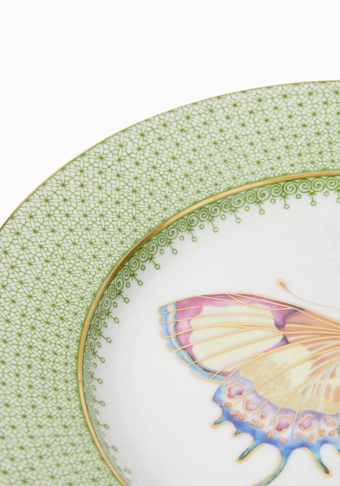Green Apple Lace Plate Butterfly Side/Pudding Plates - Set of 4 - Casa by Josephine Jenno