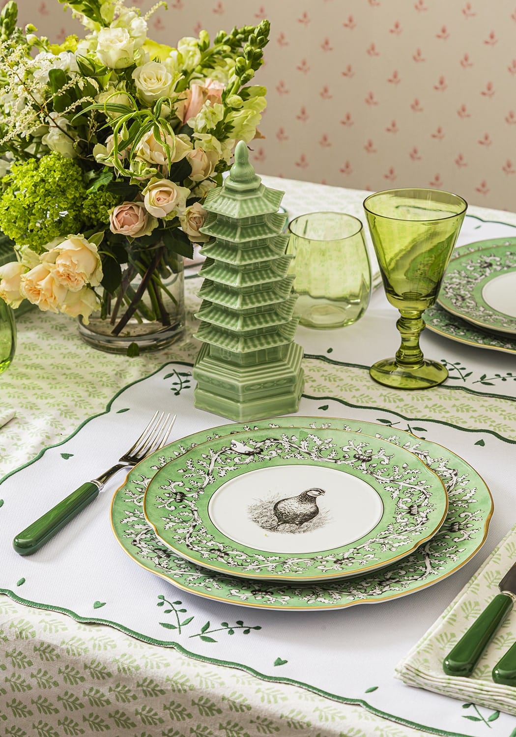 Green Blossom Rectangular Placemats - Set of 4 - Casa by Josephine Jenno