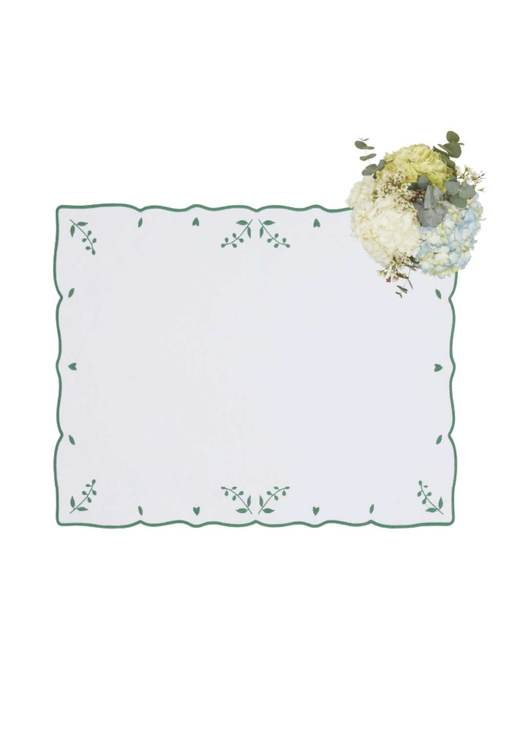 Green Blossom Rectangular Placemats - Set of 4 - Casa by Josephine Jenno